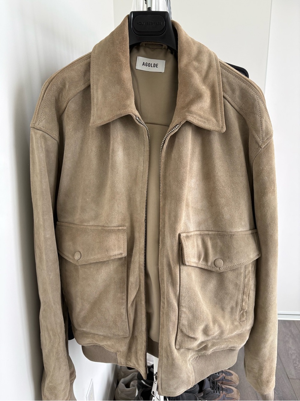 Agolde Men’s Suede Bomber Jacket